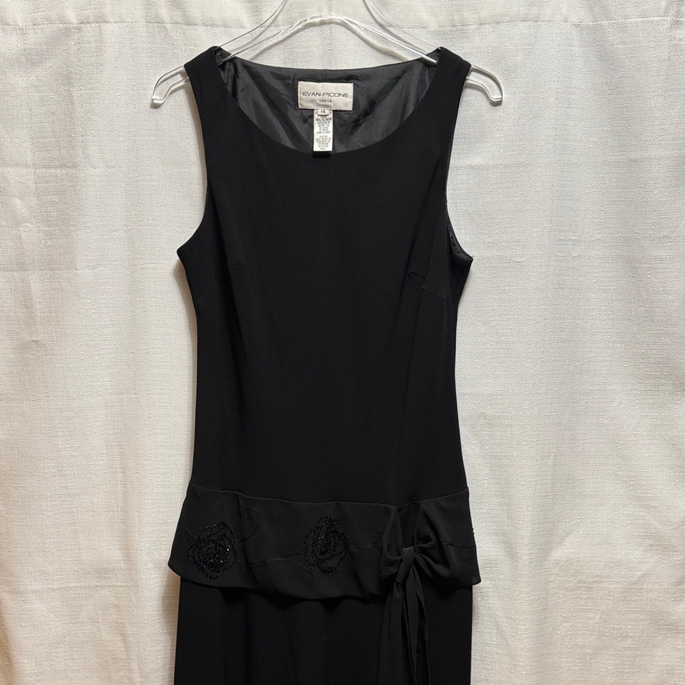 Evan Picone Elegant Black Asymmetrical Dress
